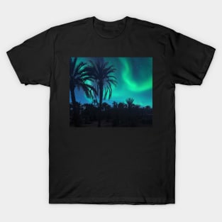 green sky, View of a green sky in a palm forest T-Shirt